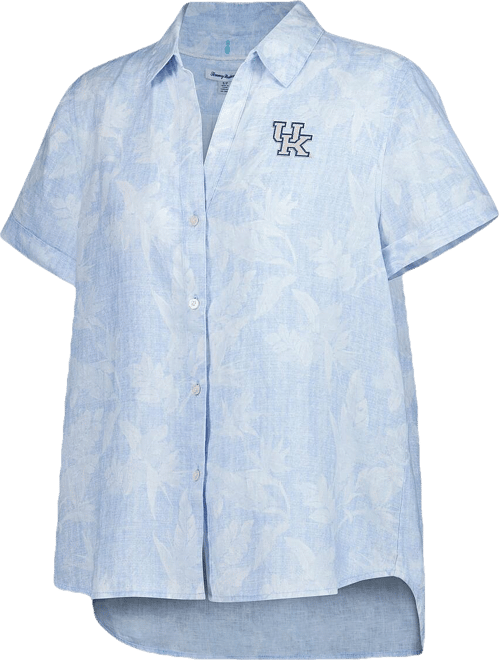 Women's Light Blue Kentucky Wildcats Legacy Leaves Camp Button-Up Shirt