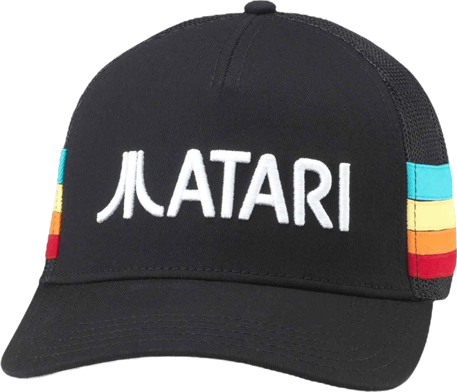 Men's and Women's Black Atari Hotfoot Adjustable Trucker Hat
