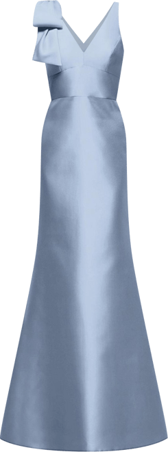 navy blue dress for baby girl Jewel-Neck V-Back Maxi Dress with Mini Sash by Alfred Sung D825 available  in 35 colours