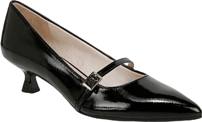 Women's Madelyn Mary Jane Pointed Toe Kitten Heel Pumps