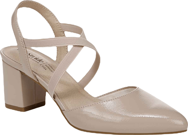 Women's April Block Heel Ankle Strap Slingback Pumps