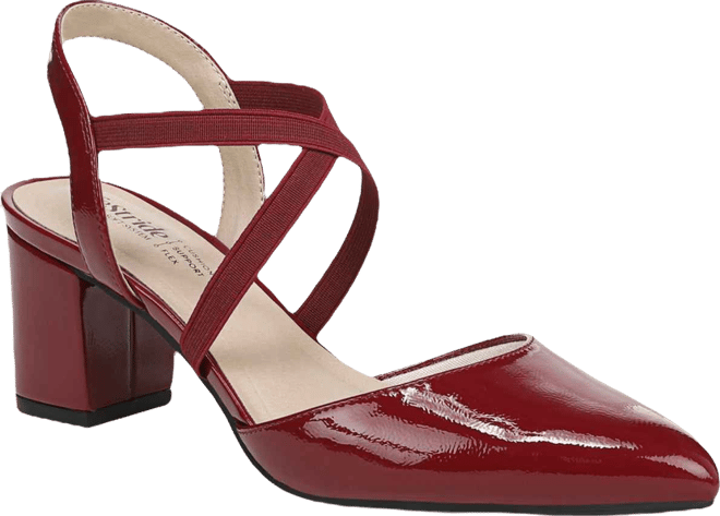 Women's April Block Heel Ankle Strap Slingback Pumps