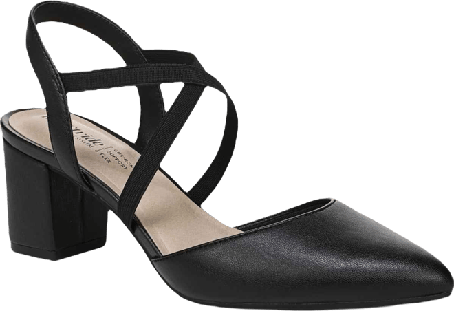 Women's April Block Heel Ankle Strap Slingback Pumps