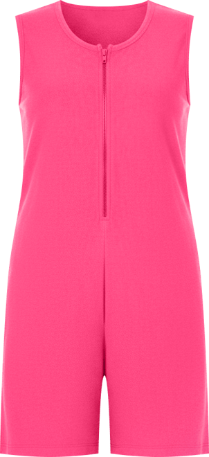 Women's Zip-Front Terry Romper