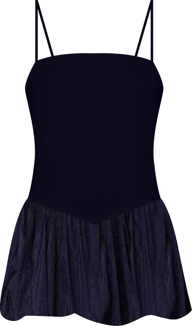 Women's Ribbed Bubble Skirt Mini Dress