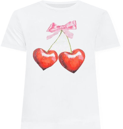 Women's Cherry Heart T Shirt