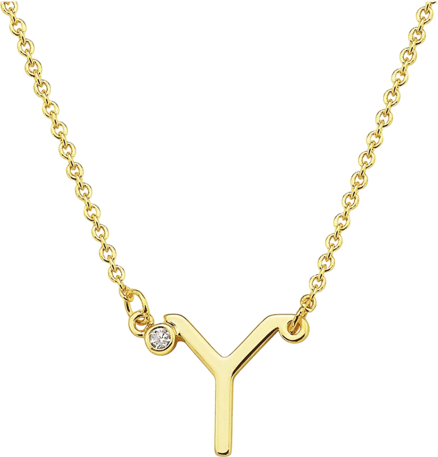Stylish 14K Gold Plated Cubic Zirconia Initial Necklace.