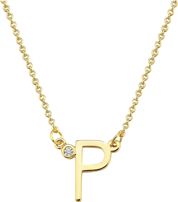 Stylish 14K Gold Plated Cubic Zirconia Initial Necklace.