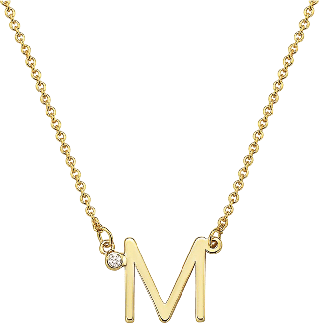 Stylish 14K Gold Plated Cubic Zirconia Initial Necklace.