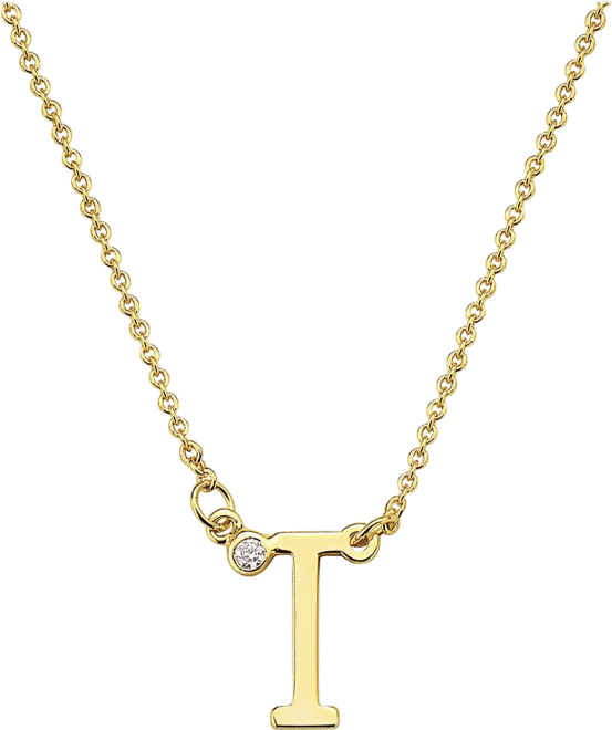 Stylish 14K Gold Plated Cubic Zirconia Initial Necklace.