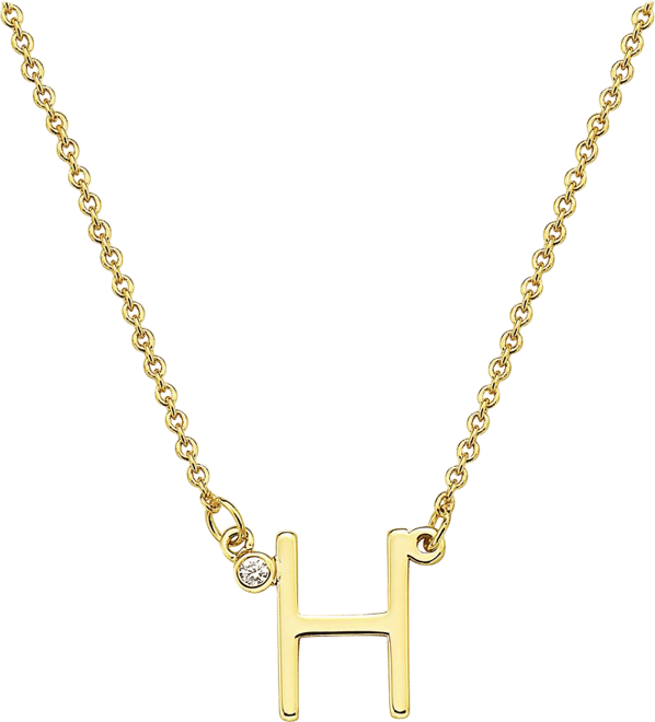 Stylish 14K Gold Plated Cubic Zirconia Initial Necklace.