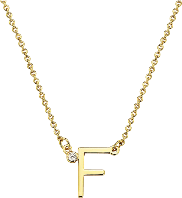 Stylish 14K Gold Plated Cubic Zirconia Initial Necklace.