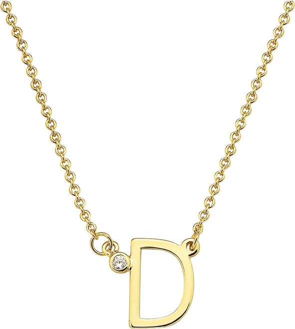 Stylish 14K Gold Plated Cubic Zirconia Initial Necklace.