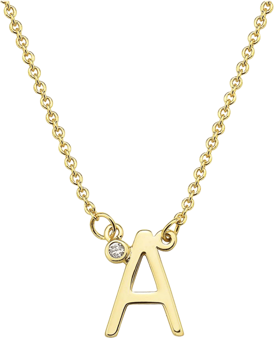 Stylish 14K Gold Plated Cubic Zirconia Initial Necklace.