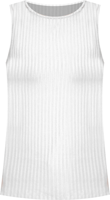Women's Sleeveless Boat Neck Rib Knit Top
