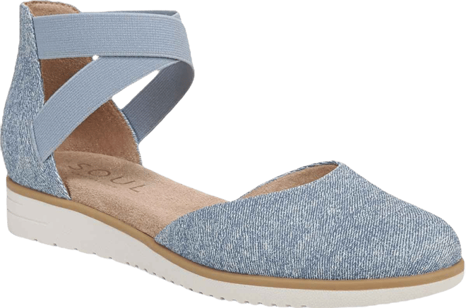 Women's Intro Round Toe Slip On Low Wedge Flats