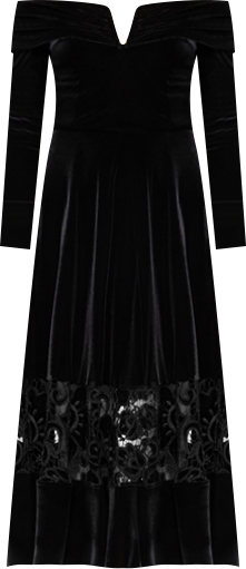 Women's Off-Shoulder Velvet Midi Dress