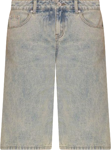 Women's Xtra Long Acid Wash Denim Bermuda Shorts