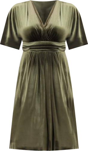 Women's Plus Size Angelic Velvet Midi Cocktail Dress with Pockets