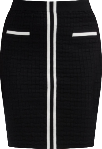 Women's Textured Skirt with Contrast Rib Trim