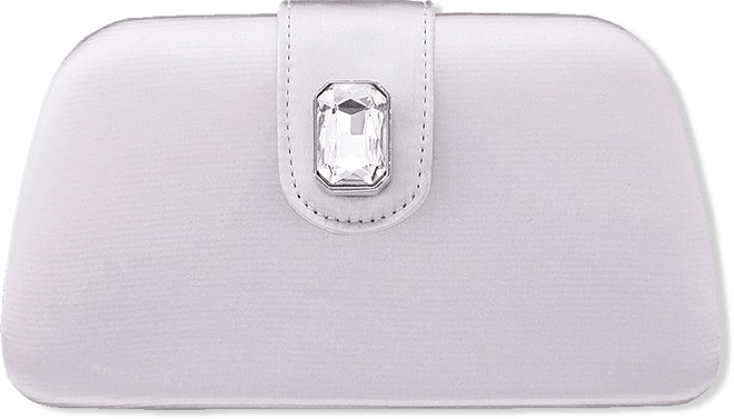 Crystal Embellished Tab Minaudiere Clutch