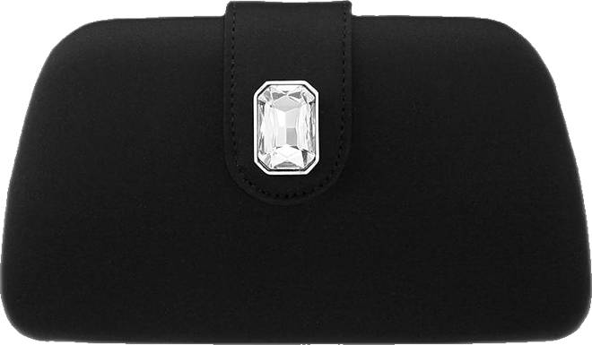 Crystal Embellished Tab Minaudiere Clutch