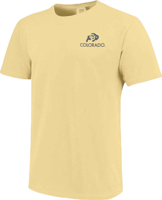 Men's and Women's Gold Colorado Buffaloes Scenic Comfort Colors T-Shirt