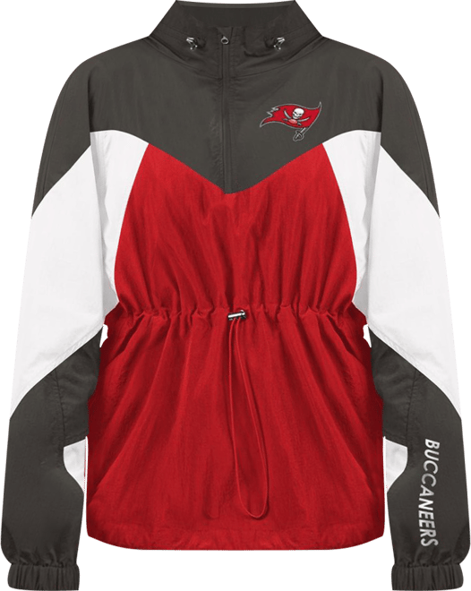 Women's Red/Pewter Tampa Bay Buccaneers Tie Breaker Lightweight Quarter-Zip Jacket