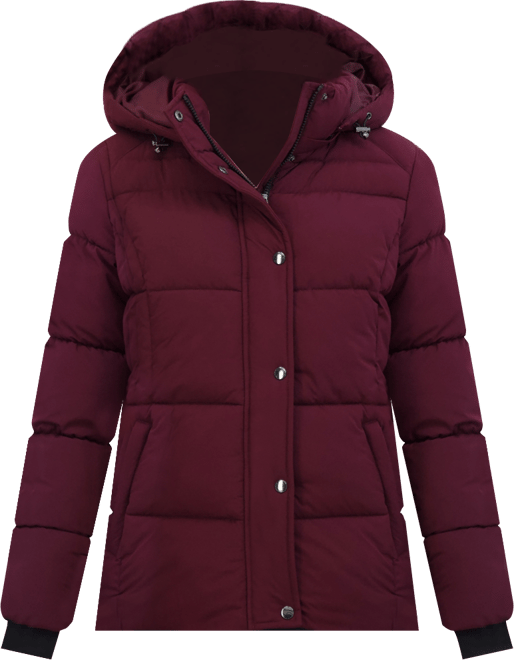 Women's Short Hooded Stretch Puffer Jacket
