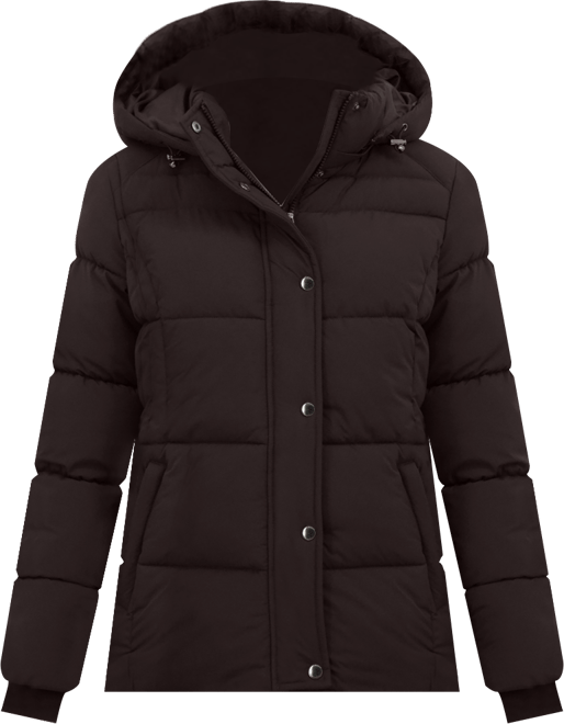 Women's Short Hooded Stretch Puffer Jacket