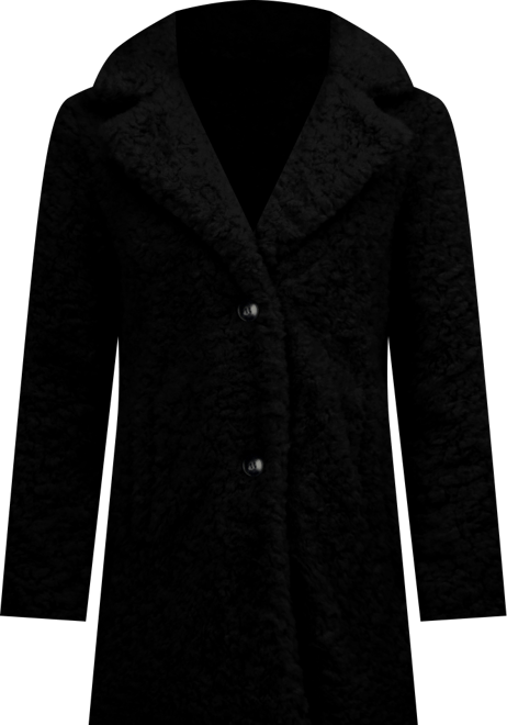 Women's Crushed Faux Fur Button Front Coat