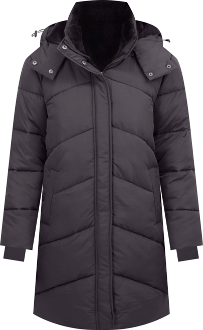Women's 3/4 Cozy Lined Hooded Puffer Coat
