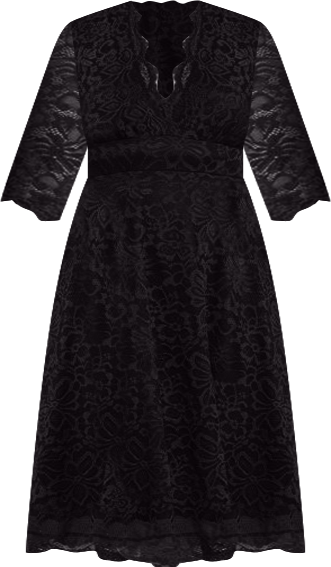 Plus Size Mademoiselle Lace Cocktail Dress with Sleeves