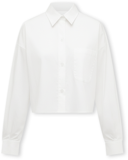 Women's Satin Striped Cropped Boyfriend Shirt