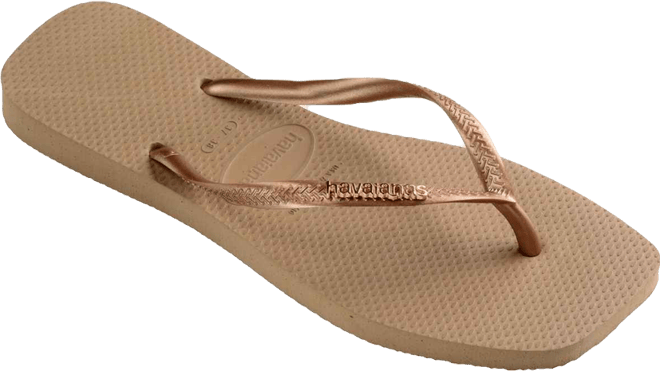 Women's Slim Square Logo Metallic Sandals