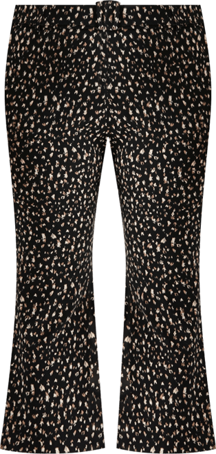 Plus Size Printed Crop Bootcut Pant with Belt