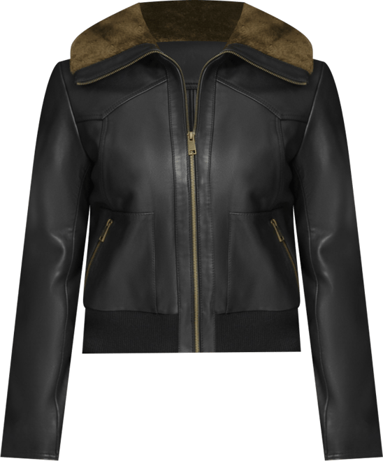 Women's Evie Aviator-Style Leather Jacket