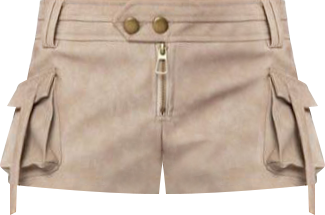 Women's Washed Faux Leather Micro Cargo Shorts