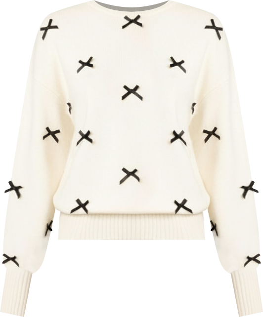 Womens Satin Bow Oversized Sweater