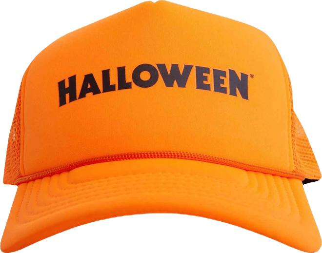 Men's and Women's Orange Halloween Logo Trucker Hat