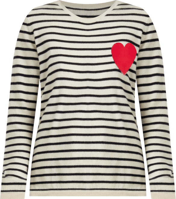 Women's Breton Heart Wool & Cashmere Sweater