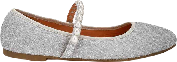 Corphee Pearl Strapped Glitter Ballerinas Women