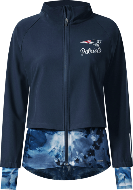 Women's Navy New England Patriots Grace Raglan Full-Zip Running Jacket