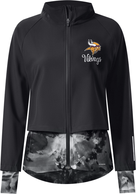 Women's Black Minnesota Vikings Grace Raglan Full-Zip Running Jacket