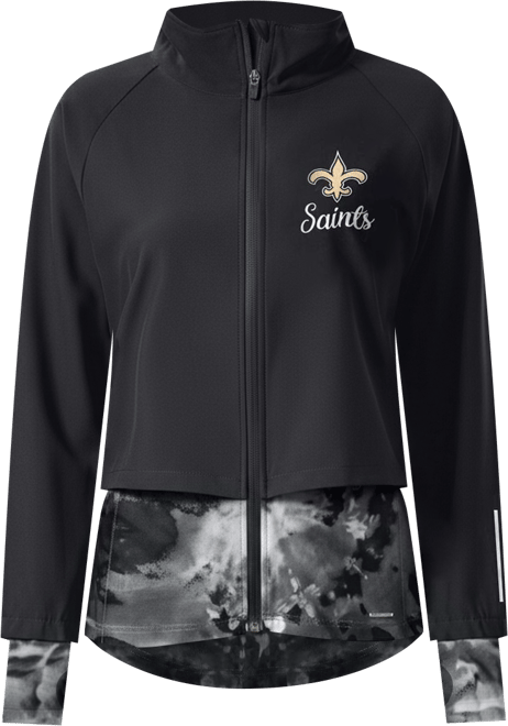 Women's Black New Orleans Saints Grace Raglan Full-Zip Running Jacket
