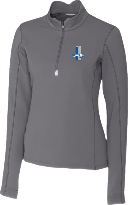 Women's Steel Detroit Lions Throwback Logo Traverse Stretch Quarter-Zip Pullover Top