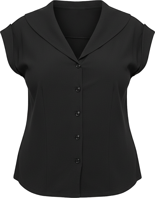 Plus Size 1960s Twill Sleeveless Blouse