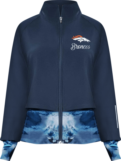 Women's Navy Denver Broncos Grace Raglan Full-Zip Running Jacket