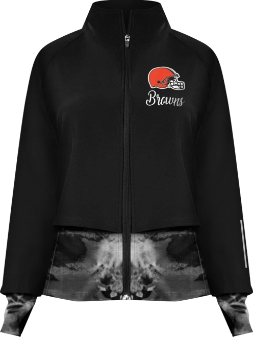 Women's Black Cleveland Browns Grace Raglan Full-Zip Running Jacket