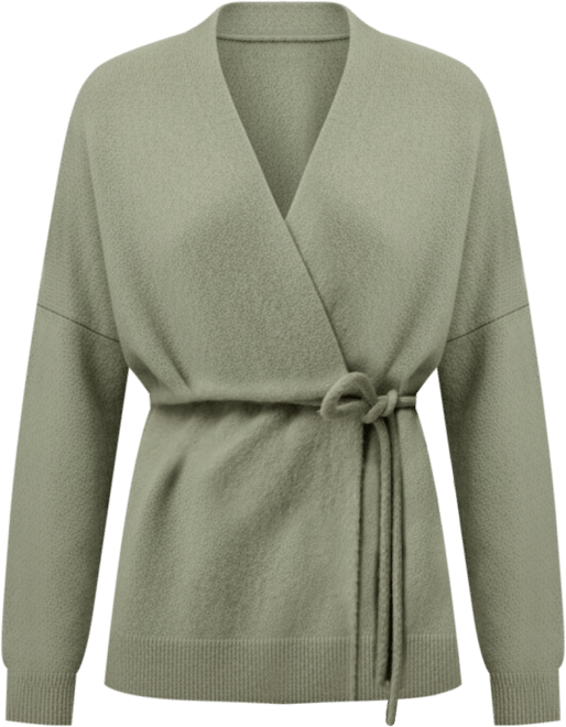 Women's Lounge Wrap Wool Knit Cardigan